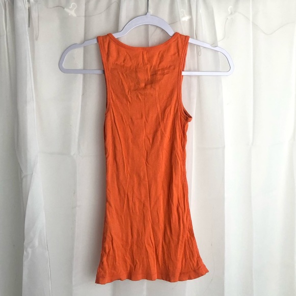 Kirra Women's Orange Scoop Neck Tank Top Ribbed Size Small - Picture 4 of 5
